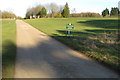 Track and bridleway heading for College Farm across the golf course