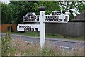 Old Direction Sign - Signpost by the B2100, Sparrow