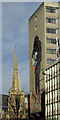 Spire and tower block, Bristol