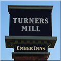 Sign for the Turners Mill public house, Redcar