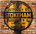 Old circular AA Sign in Stokeham