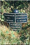SJ8710 : Old milemarker by the Shropshire Union Canal, Brewood by Milestone Society