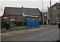 Blue bus shelter near the Otley Arms, Treforest