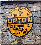 ST4526 : Old circular AA Sign on Hermitage Road, Upton by Milestone Society
