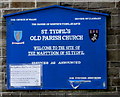 SO0405 : Information board on the wall of St Tydfil's Old Parish Church, Merthyr Tydfil by Jaggery
