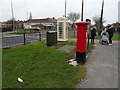 TA0430 : George VI postbox and telephone box  on Wold Road, Hull by JThomas