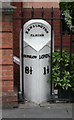 Old Milepost by the A315, Kensington Palace Gardens, Milestone Hotel