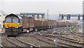 Empty log train at Cardiff Central