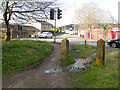 SE2535 : Old gateposts off Wyther Lane by Stephen Craven