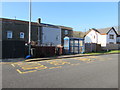 Blue bus shelter, Pond Row, Abercanaid