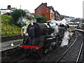 Putting a lamp on the 80072, Llangollen Station