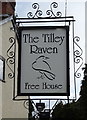 Sign for the Tilley Raven public house