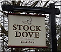 Sign for the Stock Dove public house, Romiley