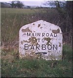 SD6282 : Old Guide Stone by the A683, Hodge Bridge, Barbon parish by Milestone Society
