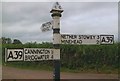 Old Direction Sign - Signpost by the A39, near Swang Farm