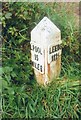 SD3705 : Old milemarker by the Leeds & Liverpool Canal, Lydiate by Milestone Society