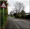 ST2681 : Warning sign - cyclists, Marshfield Road, Marshfield by Jaggery