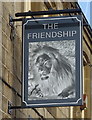 Sign for the Friendship Hotel, Stocksbridge