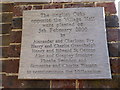 Plaque on Hambledon Village Hall