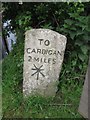 Old Milestone by the B4570 at Cilbronnau Lodge