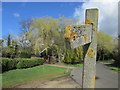 Public footpath sign on the Stort Valley Way at Nazeing