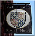 Royal Hotel name sign, Abertridwr