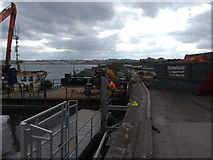 C8540 : Dredger equipment in Portrush Harbour by Willie Duffin