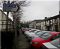 Rhymney railway station and college direction sign