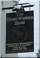 Sign for the Great Western Hotel, Abergavenny