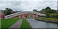 Canal footbridge and housing near Stoke-on-Trent