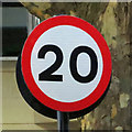 20 mph sign, Rosebery Avenue / Garnault Place, EC1