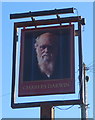 Sign for the Charles Darwin public house, Shrewsbury