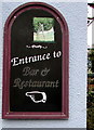 Entrance to Bar & Restaurant direction sign on the Ruperra, Bassaleg