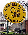 Castell Alun Bowling Club name sign, Hope, Flintshire