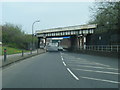 Brightside Lane passing under the railway bridge