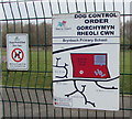 Dog Control Order notice, Merthyr Road, Nantybwch, Tredegar