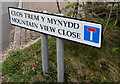 Bilingual name sign, Libanus, Powys