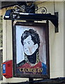 Sign for the George IV public house, Burnley