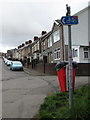 Cycle route 486 direction sign, Station Road, Abertysswg