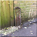TQ3370 : Cast iron parish boundary marker, Jasper Passage, Upper Norwood, southeast London by Robin Stott