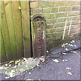 TQ3370 : Cast iron parish boundary marker, Jasper Passage, Upper Norwood, southeast London by Robin Stott