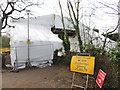 Rhiwbina station footbridge - under wraps