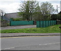 Green-sided road bridge in Pengam