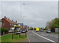 Bus stop and shelter on Gorsey Lane (B5422)