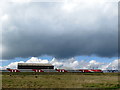 Train on East Coast Mainline near Ramparts Business Park