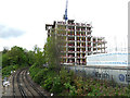 New apartments being built by the railway in Charlton