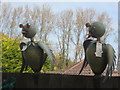 Sitting on the fence at the garden centre at Oakington