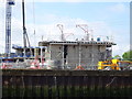 Construction site beside Mill Pool, Barking