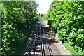 Railway line seen from Ashley Common Road