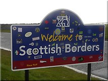 NT6906 : Welcome to Scottish Borders  Sign  at Carter Bar by Jennifer Petrie